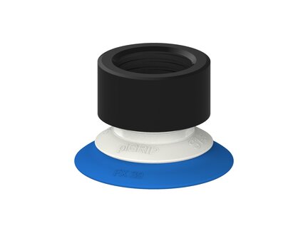 Przysawka piGRIP, warga elastyczna, Ø39 mm, TPE 50°, bez mieszków, podstawa typ 1, G1/2" wew., filtr siatkowy, FDA (G.FX39T50.F.S1.G12F.01.FDA) (9909963) - Piab