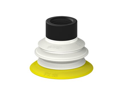 Przysawka piGRIP, warga elastyczna, Ø55 mm, TPE 30°, 1 mieszek, podstawa typ 1, G1/2" wew.,, FDA (G.FX55T30.B1.S1.G12F.00.FDA) (9942760) - Piab