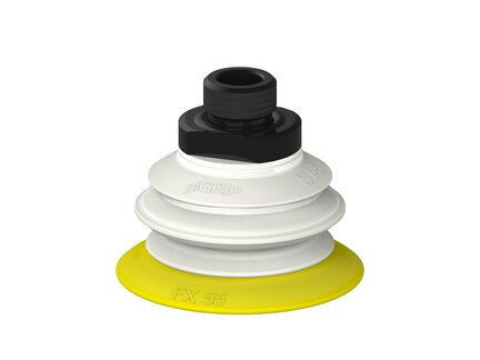 Przysawka piGRIP, warga elastyczna, Ø55 mm, TPE 30°, 1 mieszek, podstawa typ 1, G3/8" zew., piSAVE 04/60 (G.FX55T30.B1.S1.G38M.14.FDA) (9958637) - Piab