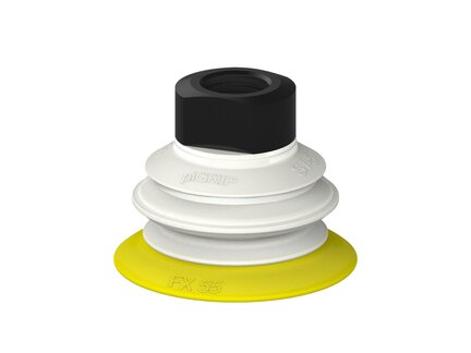 Przysawka piGRIP, warga elastyczna, Ø55 mm, TPE 30°, 1 mieszek, podstawa typ 1, G3/8" wew.,, FDA (G.FX55T30.B1.S1.G38F.00.FDA) (9964809) - Piab