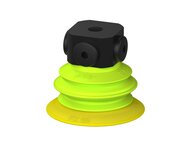 Przysawka piGRIP, warga elastyczna, Ø55 mm, TPE 30°, 1 mieszek, podstawa typ 1, NPSF 5x1/8" wew., dysk filtracyjny (G.FX55T30.B1.S1.NS518F.02) (9906185) - Piab