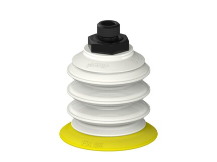 Przysawka piGRIP, warga elastyczna, Ø55 mm, TPE 30°, 3 mieszki, podstawa typ 1, G1/4" zew., piSAVE 05/60 (G.FX55T30.B3.S1.G14M.15.FDA) (9949277) - Piab