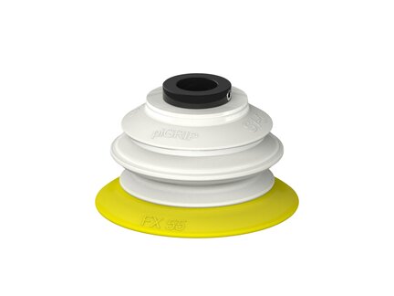 Przysawka piGRIP, warga elastyczna, Ø55 mm, TPE 30°, 1 mieszek, podstawa typ 1, dysk filtracyjny, FDA (G.FX55T30.B1.S1.PD11X.02.FDA) (9912743) - Piab