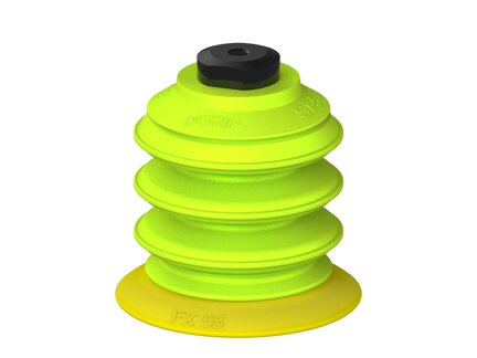 Przysawka piGRIP, warga elastyczna, Ø55 mm, TPE 30°, 3 mieszki, podstawa typ 1, dysk filtracyjny (G.FX55T30.B3.S1.MM5F.02) (9965633) - Piab