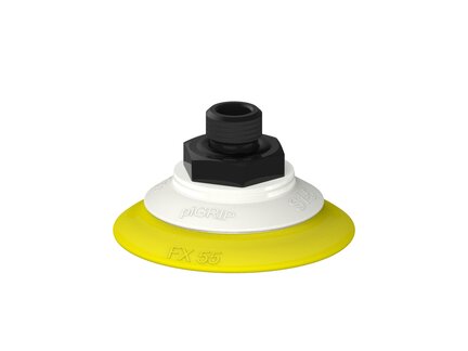 Przysawka piGRIP, warga elastyczna, Ø55 mm, TPE 30°, bez mieszków, podstawa typ 1, G1/4" zew.,, FDA (G.FX55T30.F.S1.G14M.00.FDA) (9920807) - Piab