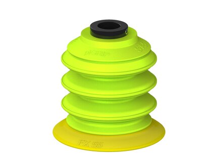 Przysawka piGRIP, warga elastyczna, Ø55 mm, TPE 30°, 3 mieszki, podstawa typ 1, dysk filtracyjny (G.FX55T30.B3.S1.PD11X.02) (9920269) - Piab