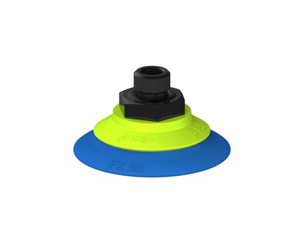 Przysawka piGRIP, warga elastyczna, Ø55 mm, TPE 50°, bez mieszków, podstawa typ 1, G1/4" zew., (G.FX55T50.F.S1.G14M.19) (9937858) - Piab