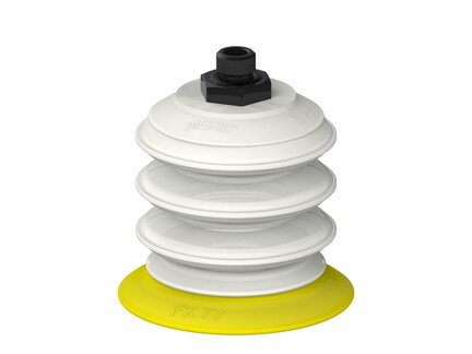 Przysawka piGRIP, warga elastyczna, Ø77 mm, TPE 30°, 3 mieszki, podstawa typ 1, G1/4" zew., piSAVE 04/60 (G.FX77T30.B3.S1.G14M.14.FDA) (9949312) - Piab