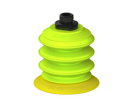 Przysawka piGRIP, warga elastyczna, Ø77 mm, TPE 30°, 3 mieszki, podstawa typ 1, G3/8" zew., (G.FX77T30.B3.S1.G38M.00) (9903540) - Piab