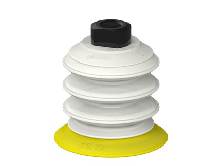 Przysawka piGRIP, warga elastyczna, Ø77 mm, TPE 30°, 3 mieszki, podstawa typ 1, NPT 3/8" wew., filtr siatkowy, FDA (G.FX77T30.B3.S1.NT38F.01.FDA) (9948057) - Piab