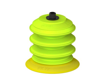 Przysawka piGRIP, warga elastyczna, Ø77 mm, TPE 30°, 3 mieszki, podstawa typ 1, gwint niski NPT 1/8" zew., (G.FX77T30.B3.S1.NTL18M.00) (9941624) - Piab