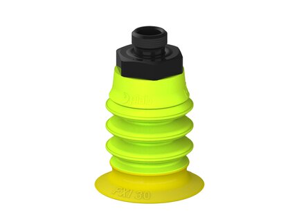 Przysawka piGRIP, warga elastyczna wzmocniona, Ø30 mm, 3 mieszki, podstawa typ 1, G1/8" zew., piSAVE 04/60 (G.FXI30T30.B3.S1.G18M.14) (9953009) - Piab