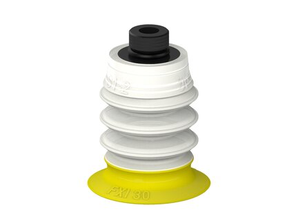 Przysawka piGRIP, warga elastyczna wzmocniona, Ø30 mm, 3 mieszki, podstawa typ 1, filtr siatkowy, FDA (G.FXI30T30.B3.S1.G18MR.01.FDA) (9972216) - Piab