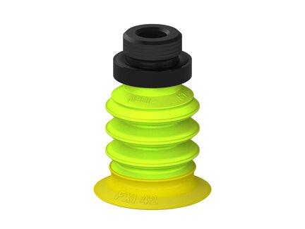 Przysawka piGRIP, warga elastyczna wzmocniona, Ø42 mm, 3 mieszki, podstawa typ 1, G1/2" zew., (G.FXI42T30.B3.S1.G12M.00) (9948201) - Piab