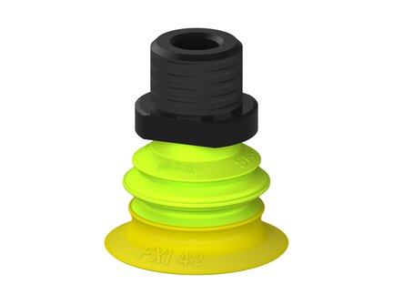Przysawka piGRIP Ø42 mm, 1 mieszek, podstawa typ 1, NPT 1/2" zew., filtr siatkowy (G.FXI42T30.B1.S1.NT12M.01) (9962466) - Piab