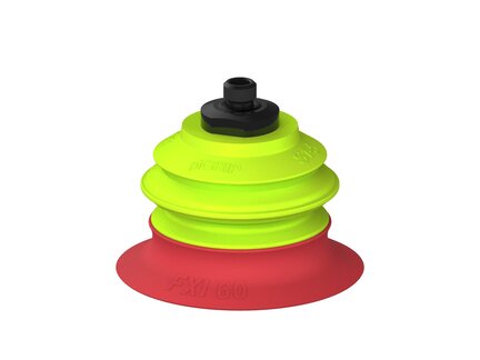 Przysawka piGRIP Ø60 mm, 1 mieszek, podstawa typ 1, gwint M8x1 zew., filtr siatkowy (G.FXI60T18.B1.S1.MMF8M.01) (9941997) - Piab
