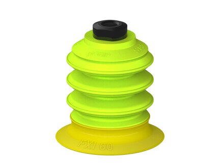 Przysawka piGRIP, warga elastyczna wzmocniona, Ø60 mm, 3 mieszki, podstawa typ 1, (G.FXI60T30.B3.S1.MM10F.00) (9941337) - Piab