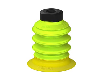 Przysawka piGRIP, warga elastyczna wzmocniona, Ø60 mm, 3 mieszki, podstawa typ 1, G1/4" wew., (G.FXI60T30.B3.S1.G14F.00) (9967941) - Piab