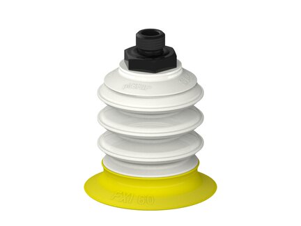 Przysawka piGRIP, warga elastyczna wzmocniona, Ø60 mm, 3 mieszki, podstawa typ 1, G1/4" zew., piSAVE 04/60 (G.FXI60T30.B3.S1.G14M.14.FDA) (9949402) - Piab