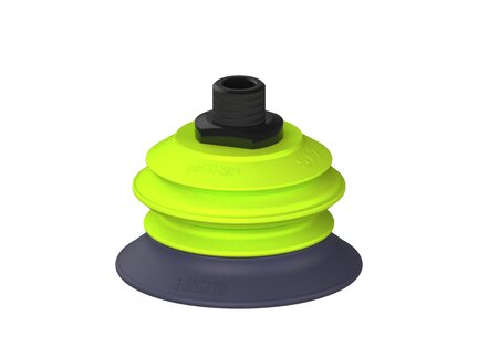 Przysawka piGRIP, warga do gorących pow., Ø79 mm, HNBR 50°, 1 mieszek, podstawa typ 1, NPT 3/8" zew., dysk filtracyjny (G.HS79HN50.B1.S1.NT38M.02) (9944433) - Piab