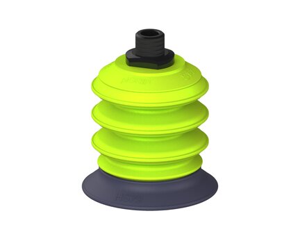 Przysawka piGRIP, warga do gorących pow., Ø79 mm, HNBR 50°, 3 mieszki, podstawa typ 1, NPT 3/8" zew., piSAVE 04/60 (G.HS79HN50.B3.S1.NT38M.17) (9928623) - Piab