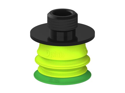 Przysawka piGRIP warga standard Ø25 mm, TPE 60°, 1 mieszek, podstawa typ 1, gwint niski G1/4" zew., filtr siatkowy (G.S25T60.B1.S1.GL14M.01) (9937956) - Piab