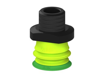 Przysawka piGRIP warga standard Ø25 mm, TPE 60°, 1 mieszek, podstawa typ 1, NPT 3/8" zew., dysk filtracyjny (G.S25T60.B1.S1.NT38M.02) (9906182) - Piab
