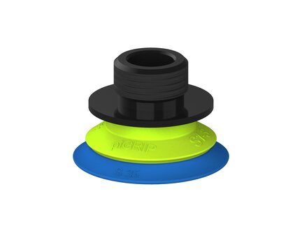 Przysawka piGRIP warga standard Ø35 mm, TPE 50°, bez mieszków, podstawa typ 1, gwint niski G3/8" zew., filtr siatkowy (G.S35T50.F.S1.GL38M.01) (9972303) - Piab