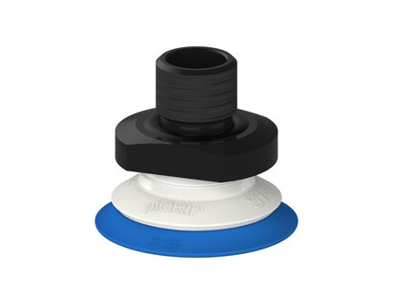 Przysawka piGRIP warga standard Ø35 mm, TPE 50°, bez mieszków, podstawa typ 1, gwint M14x1 zew., filtr siatkowy, FDA (G.S35T50.F.S1.MMF14M.01.FDA) (9945443) - Piab
