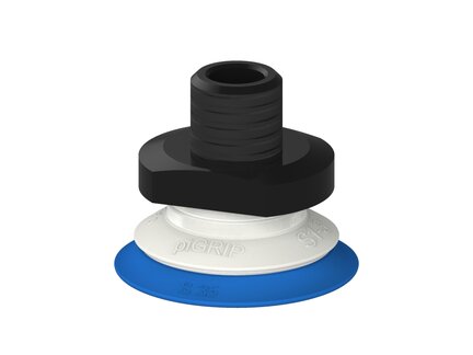Przysawka piGRIP warga standard Ø35 mm, TPE 50°, bez mieszków, podstawa typ 1, NPT 1/4" zew., filtr siatkowy, FDA (G.S35T50.F.S1.NT14M.01.FDA) (9945660) - Piab