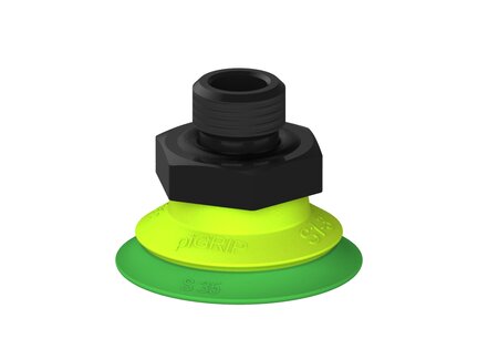 Przysawka piGRIP warga standard Ø35 mm, TPE 60°, bez mieszków, podstawa typ 1, G1/4" zew., (G.S35T60.F.S1.G14M.00) (9903258) - Piab