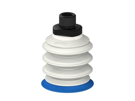 Przysawka piGRIP warga standard Ø50 mm, TPE 50°, 3 mieszki, podstawa typ 1, gwint M16x1.5 zew., dysk filtracyjny, FDA (G.S50T50.B3.S1.MMF16M.02.FDA) (9903916) - Piab
