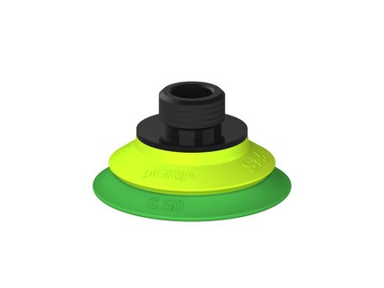 Przysawka piGRIP warga standard Ø50 mm, TPE 60°, bez mieszków, podstawa typ 1, gwint niski G3/8" zew., filtr siatkowy (G.S50T60.F.S1.GL38M.01) (9903350) - Piab