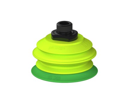 Przysawka piGRIP warga standard Ø70 mm, TPE 60°, 1 mieszek, podstawa typ 1, G3/8" zew., (G.S70T60.B1.S1.G38M.00) (9903190) - Piab