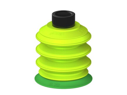 Przysawka piGRIP warga standard Ø70 mm, TPE 60°, 3 mieszki, podstawa typ 1, G1/2" wew., (G.S70T60.B3.S1.G12F.00) (9903548) - Piab