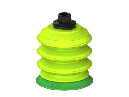 Przysawka piGRIP warga standard Ø70 mm, TPE 60°, 3 mieszki, podstawa typ 1, G3/8" zew., (G.S70T60.B3.S1.G38M.20) (9934641) - Piab