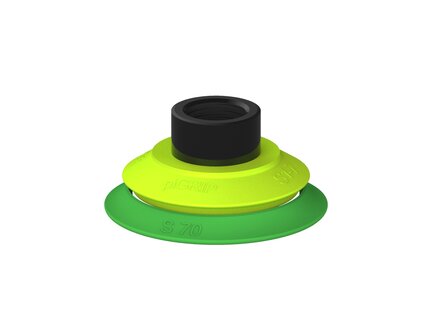Przysawka piGRIP warga standard Ø70 mm, TPE 60°, bez mieszków, podstawa typ 1, G1/2" wew., filtr siatkowy (G.S70T60.F.S1.G12F.01) (9905580) - Piab