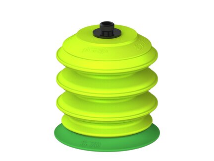 Przysawka piGRIP warga standard Ø70 mm, TPE 60°, 3 mieszki, podstawa typ 1, gwint niski G 1/8" zew., (G.S70T60.B3.S1.GL18M.00) (9951069) - Piab