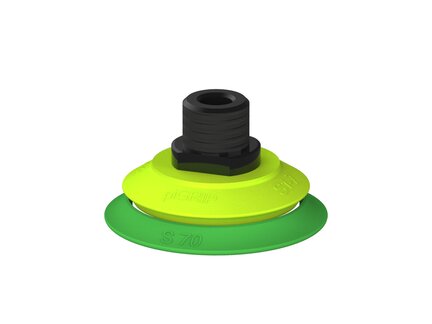 Przysawka piGRIP warga standard Ø70 mm, TPE 60°, bez mieszków, podstawa typ 1, NPT 1/2" zew., (G.S70T60.F.S1.NT12M.00) (9952055) - Piab