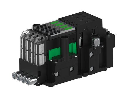 Eżektor piCOMPACT10X MICRO wys, przepływ podciśnienia, podwójny, 4 kanały, 2xzłącze Ø6, NC próżnia i przedmuch, (PC.S.MC2.S.DBA.S114.4X.26.EC.CCP26) (9925879) - Piab