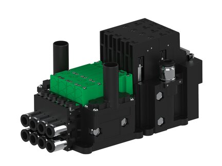 Eżektor piCOMPACT10X MICRO dod.poziom podciśnienia, podwójny, 4 kanały, 2xzłącze Ø6, NC próżnia i przedmuch, (PC.X.MC2.S.CBX.X26.4X.26.EC.CCP26) (9913557) - Piab