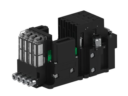 Eżektor piCOMPACT10X MICRO wys, przepływ podciśnienia, pojedynczy, 4 kanały, 2xzłącze Ø6, NC próżnia i przedmuch, (PC.S.MC1.S.CBX.S14.4X.26.EN.CCP26) (9923632) - Piab