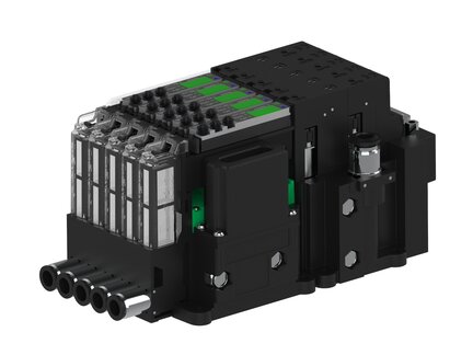 Eżektor piCOMPACT10X MICRO dod.poziom podciśnienia, pojedynczy, 5 kanałów, 2xzłącze Ø6, NC próżnia i przedmuch, (PC.X.MC1.S.AAA.S16.5X.26.EN.CCP26) (9937865) - Piab
