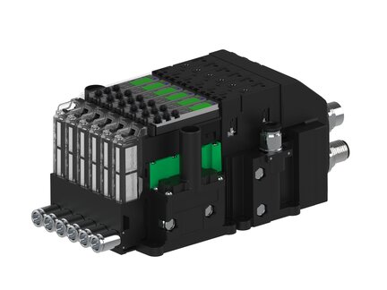 Eżektor piCOMPACT10X MICRO dod.poziom podciśnienia, podwójny, 6 kanałów, 2xzłącze Ø6, NC próżnia i przedmuch, (PC.X.MC2.S.AAA.S114.6X.26.EC.CCP26) (9914118) - Piab