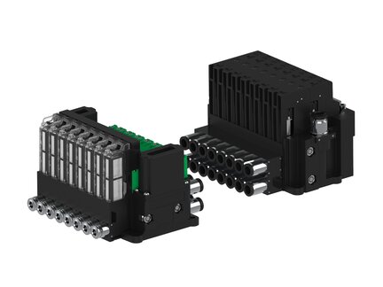 Eżektor piCOMPACT10X MICRO dod. wys, przepływ podciśnienia, podwójny, 8 kanałów, złącze Ø6, 2xzłącze Ø6, NC próżnia i przedmuch, (PC.T.MC2.S.CAX.S14.8B.26.EN.CCP44) (9927702) - Piab