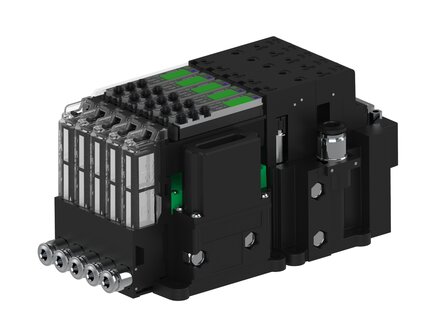Eżektor piCOMPACT10X MICRO dod.poziom podciśnienia, pojedynczy, 5 kanałów, 2xzłącze Ø6, NC próżnia, (PC.X.MC1.S.EBA.X14.5X.26.EN.CP26) (9918323) - Piab