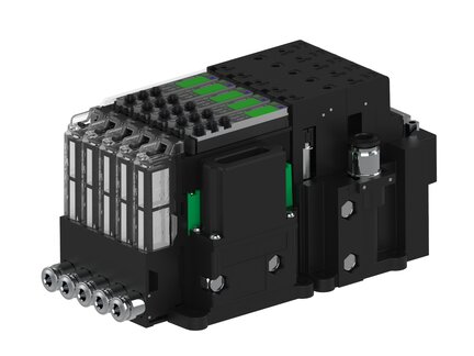 Eżektor piCOMPACT10X MICRO dod.poziom podciśnienia, podwójny, 5 kanałów, 2xzłącze Ø6, NC próżnia, (PC.X.MC2.S.EBA.X14.5X.26.EN.CP26) (9936609) - Piab