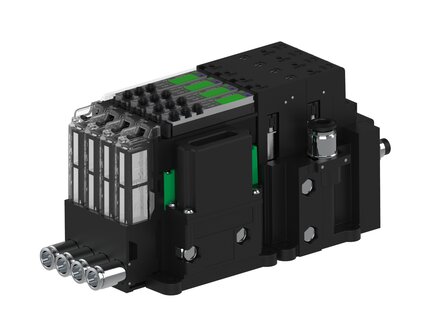 Eżektor piCOMPACT10X MICRO dod. wys, przepływ podciśnienia, podwójny, 4 kanały, 2xzłącze Ø6, NC próżnia i przedmuch, (PC.T.MC2.S.CBA.S114.4X.26.EN.CCPA) (9964817) - Piab