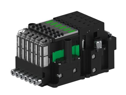 Eżektor piCOMPACT10X MICRO dod.poziom podciśnienia, podwójny, 6 kanałów, 2xzłącze Ø6, NC próżnia, (PC.X.MC2.S.EBA.S14.6X.26.EC.CN26) (9913725) - Piab