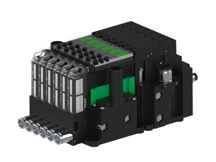 Eżektor piCOMPACT10X MICRO dod.poziom podciśnienia, podwójny, 6 kanałów, 2xzłącze Ø6, NC próżnia i przedmuch, (PC.X.MC2.S.AAA.S114.6X.26.EC.CCPA) (9947743) - Piab